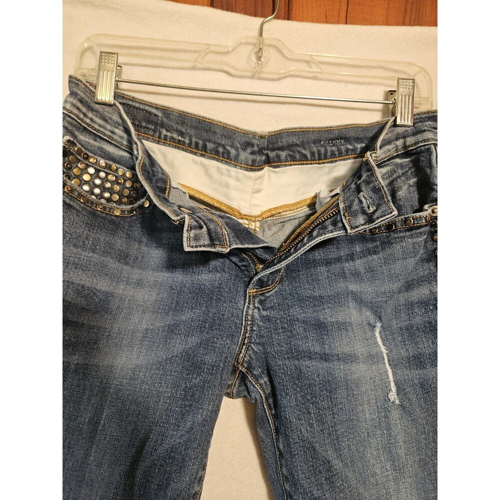 GRAY Saks Fifth Avenue Studded Skinny Jeans Medium Wash Distressed Women's - Picture 13 of 16